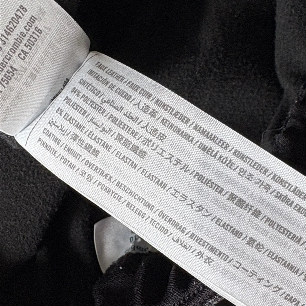 NWOT Abercrombie Kids Black Pleather Pants 9/10y